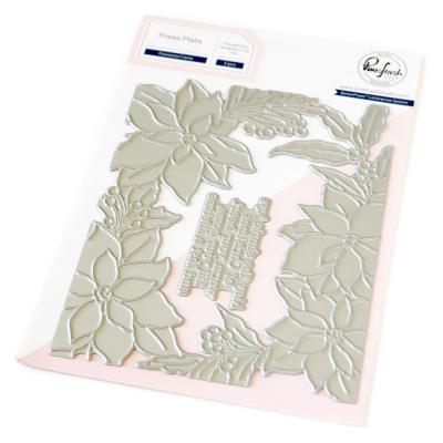 Pinkfresh Studio Press Plate - Poinsettia Frame